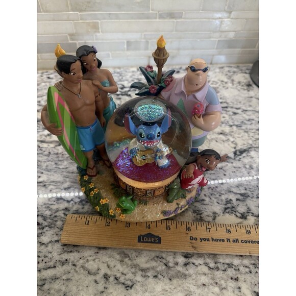 Disney Exclusive Lilo & Stitch as Elvis Musical Snow Globe Aloha Authentic - Picture 6 of 8